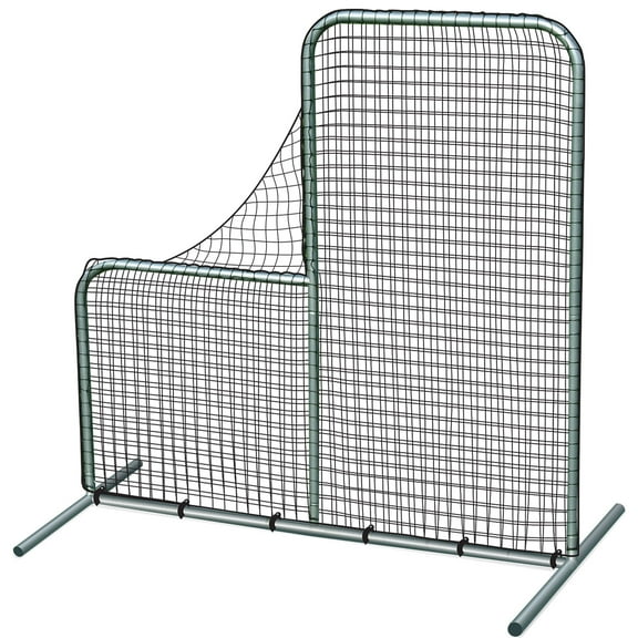 CHAMPRO Baseball and Softball Pitcher's Safety L-Screen On-Field Practice Net, 6'x6'