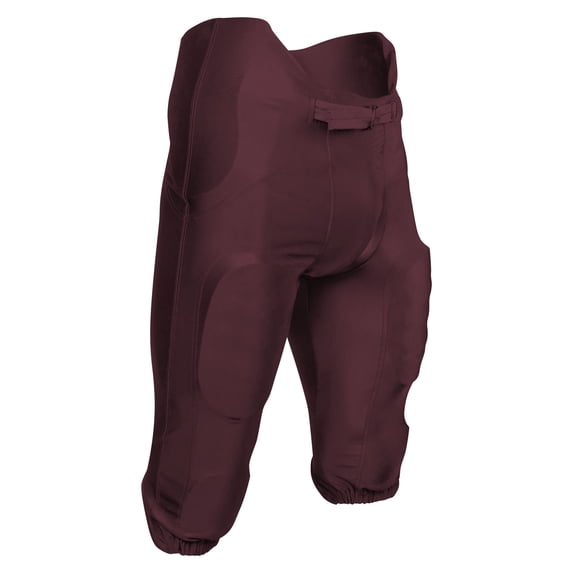 CHAMPRO Bootleg 2 Integrated Poly/Spandex Football Game Pants, Adult X-Large, Maroon