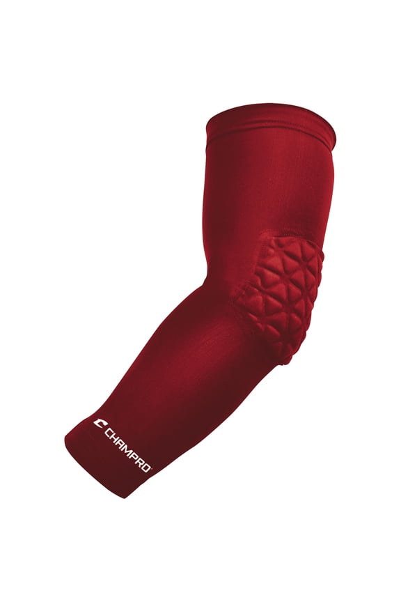Compression Arm Sleeve with Elbow Padding, Large, Scarlet