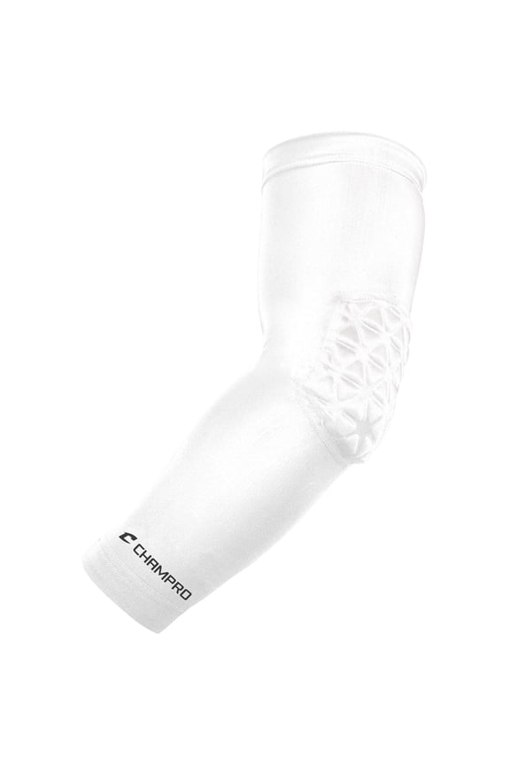 Compression Arm Sleeve with Elbow Padding, Large, White