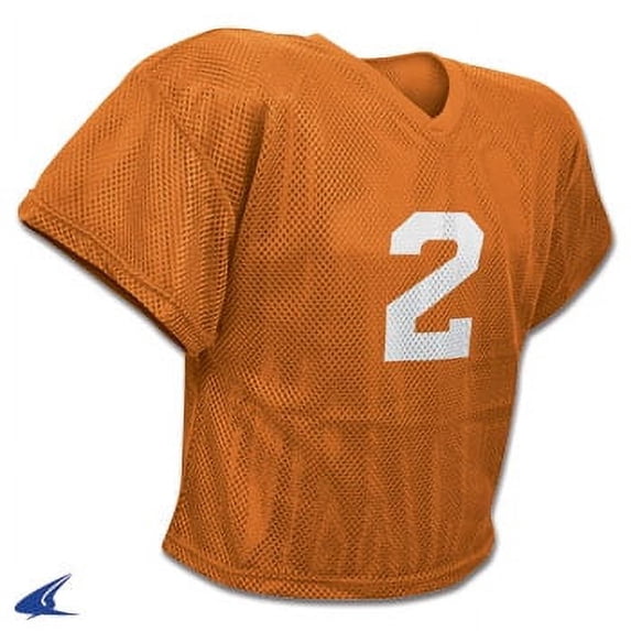 CHAMPRO Gridiron Porthole Mesh Football Practice Jersey, Adult Medium, Orange
