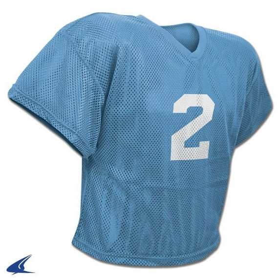 CHAMPRO Gridiron Porthole Mesh Football Practice Jersey, Youth Medium, Light Blue