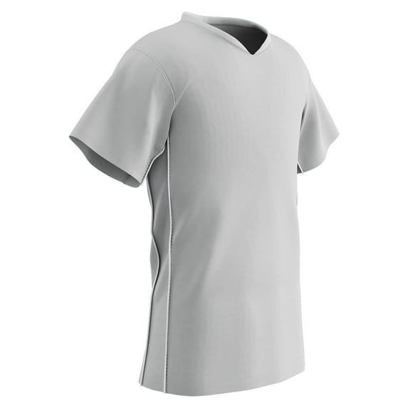 CHAMPRO Header Lightweight Soccer Jersey, Adult Large, White, White Trim