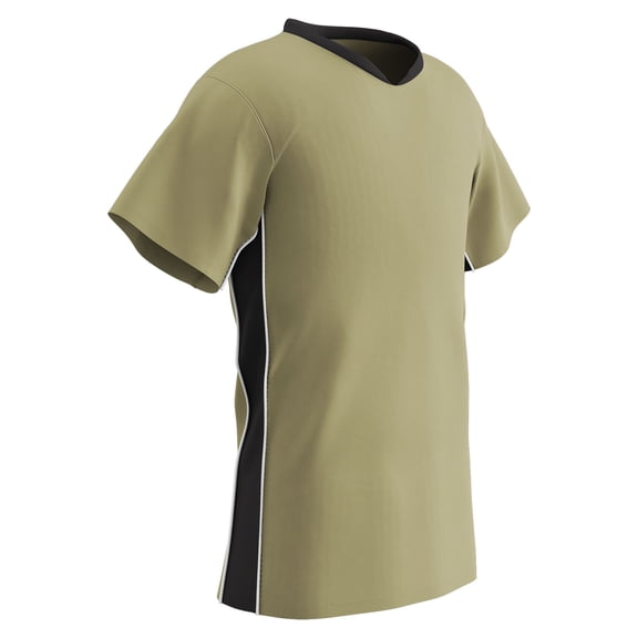 CHAMPRO Header Lightweight Soccer Jersey, Adult Small, Vegas Gold, Black Highlights, White Trim