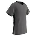 thumbnail image 1 of CHAMPRO Header Lightweight Soccer Jersey, Adult X-Large, Charocal, Black Highlights, White Trim, 1 of 2