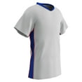 thumbnail image 1 of CHAMPRO Header Lightweight Soccer Jersey, Adult X-Large, White, Royal Highlights, Scarlet Trim, 1 of 1