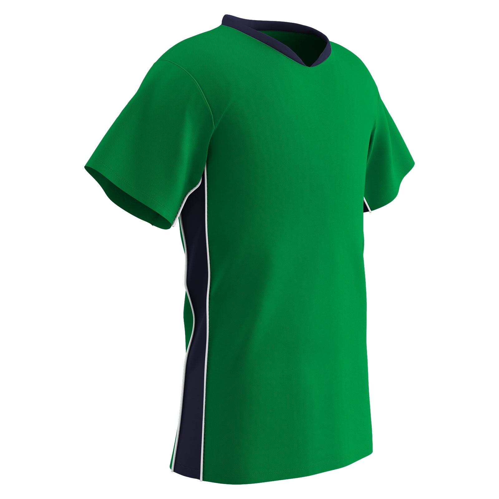 CHAMPRO Header Lightweight Soccer Jersey, Youth Medium, Neon Green, Navy Highlights, White Trim