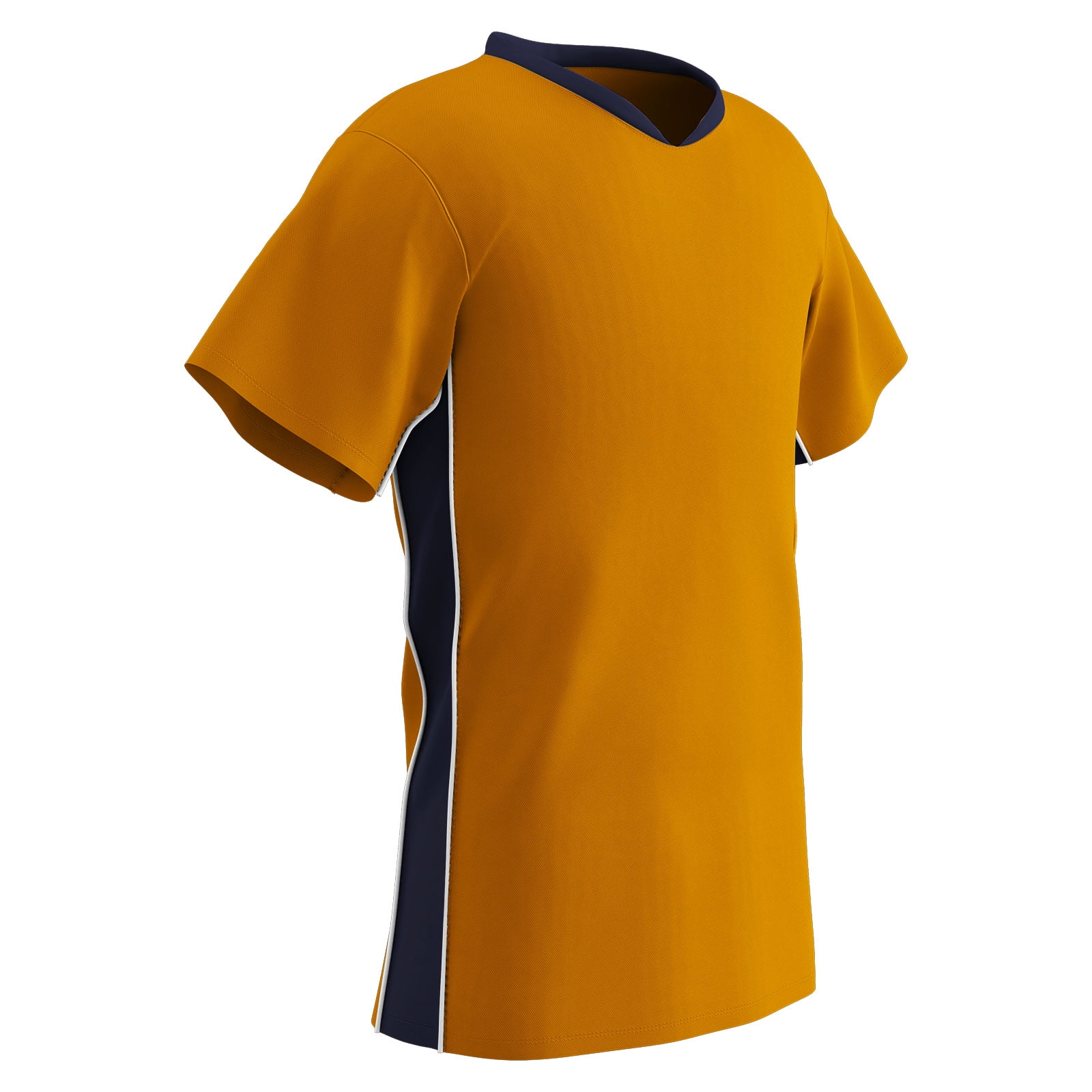 CHAMPRO Header Lightweight Soccer Jersey, Youth Medium, Neon Orange, Navy Highlights, White Trim