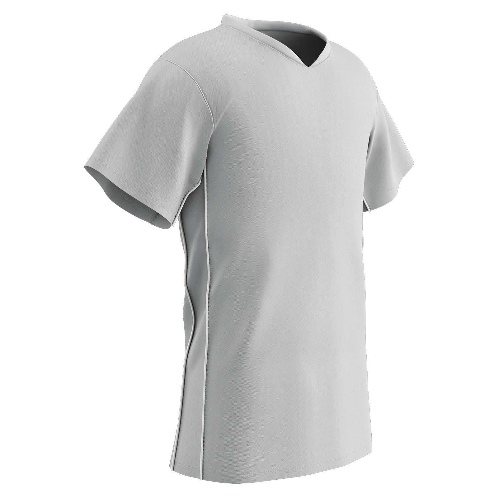 CHAMPRO Header Lightweight Soccer Jersey, Youth Medium, White, White Trim