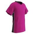 thumbnail image 1 of CHAMPRO Header Lightweight Soccer Jersey, Youth X-Large, Fuchsia, Black Highlights, White Trim, 1 of 1