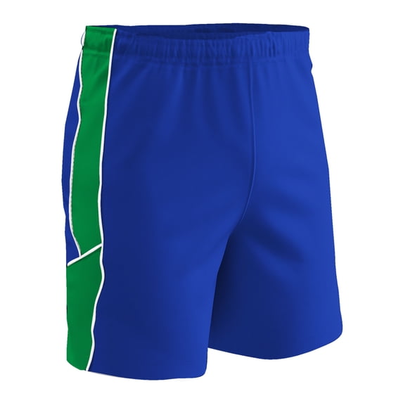 CHAMPRO Header Soccer Shorts, Adult Small, Royal, Neon Green Inserts, White Trim