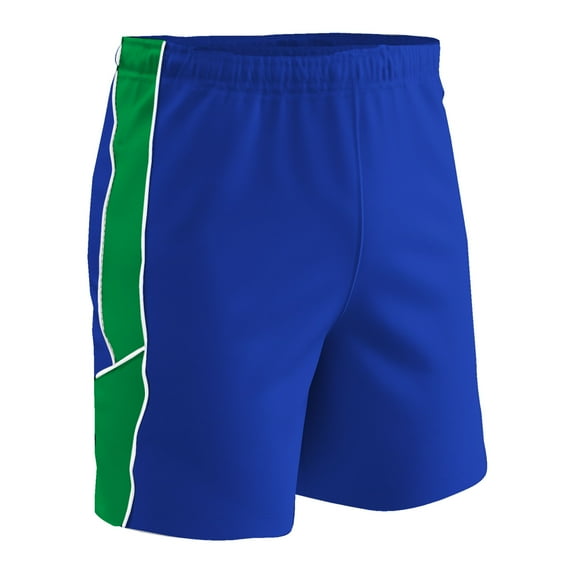 CHAMPRO Header Soccer Shorts, Youth X-Large, Royal, Neon Green Inserts, White Trim