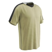CHAMPRO Mark Lightweight Soccer Jersey, Adult Medium, Vegas Gold, Black Highlights, White Trim