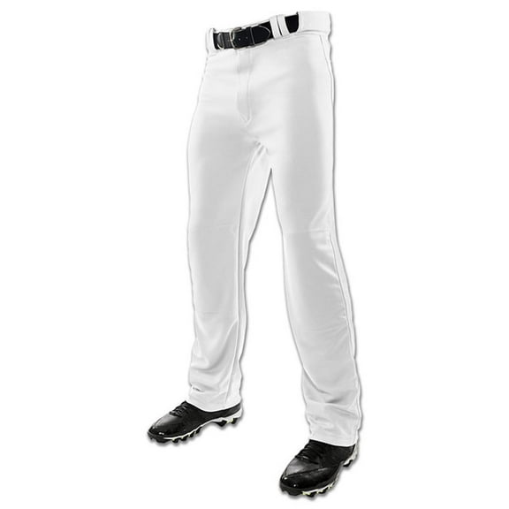 CHAMPRO Men's Reinforced Double Knee Polyester Straight Leg Open-Bottom Baseball Pants