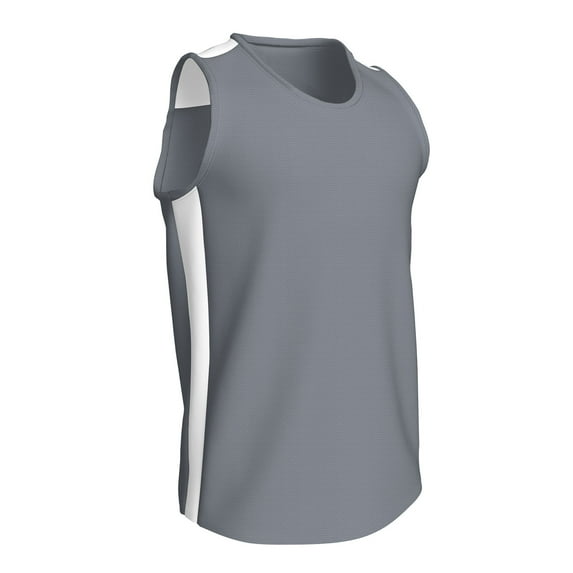CHAMPRO Miler Track Jersey, Women's Medium, Silver, White Highlights