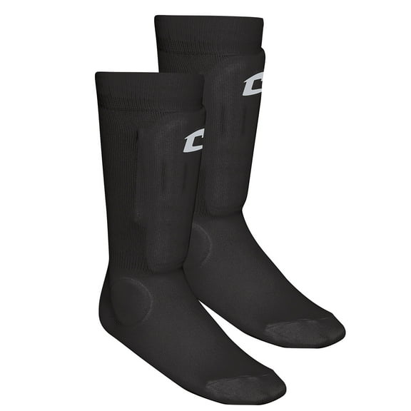 CHAMPRO Sock-Style Shin Guard, Medium/Large, Black