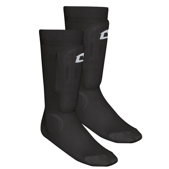 CHAMPRO Sock-Style Shin Guard, Small/Medium, Black