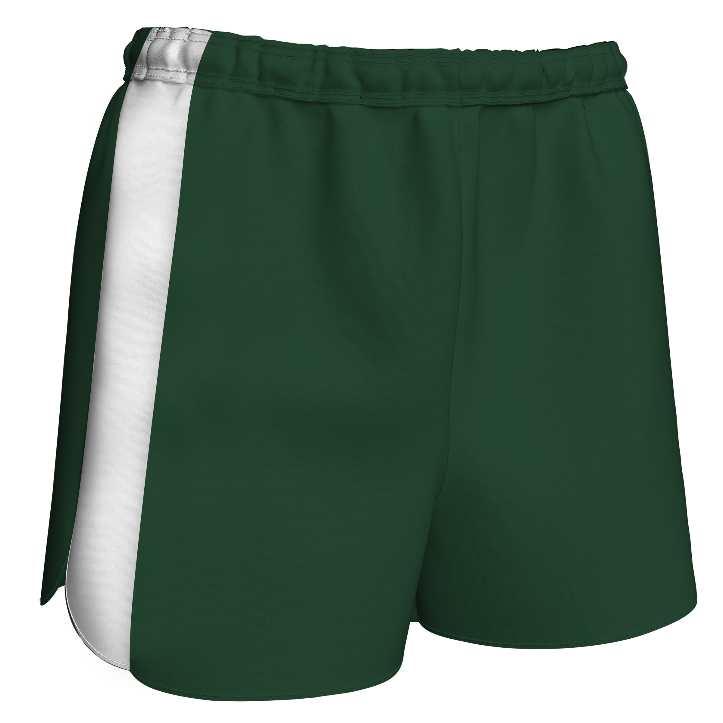 CHAMPRO Sprinter Track Shorts, Men's Small, Forest Green, White Highlights