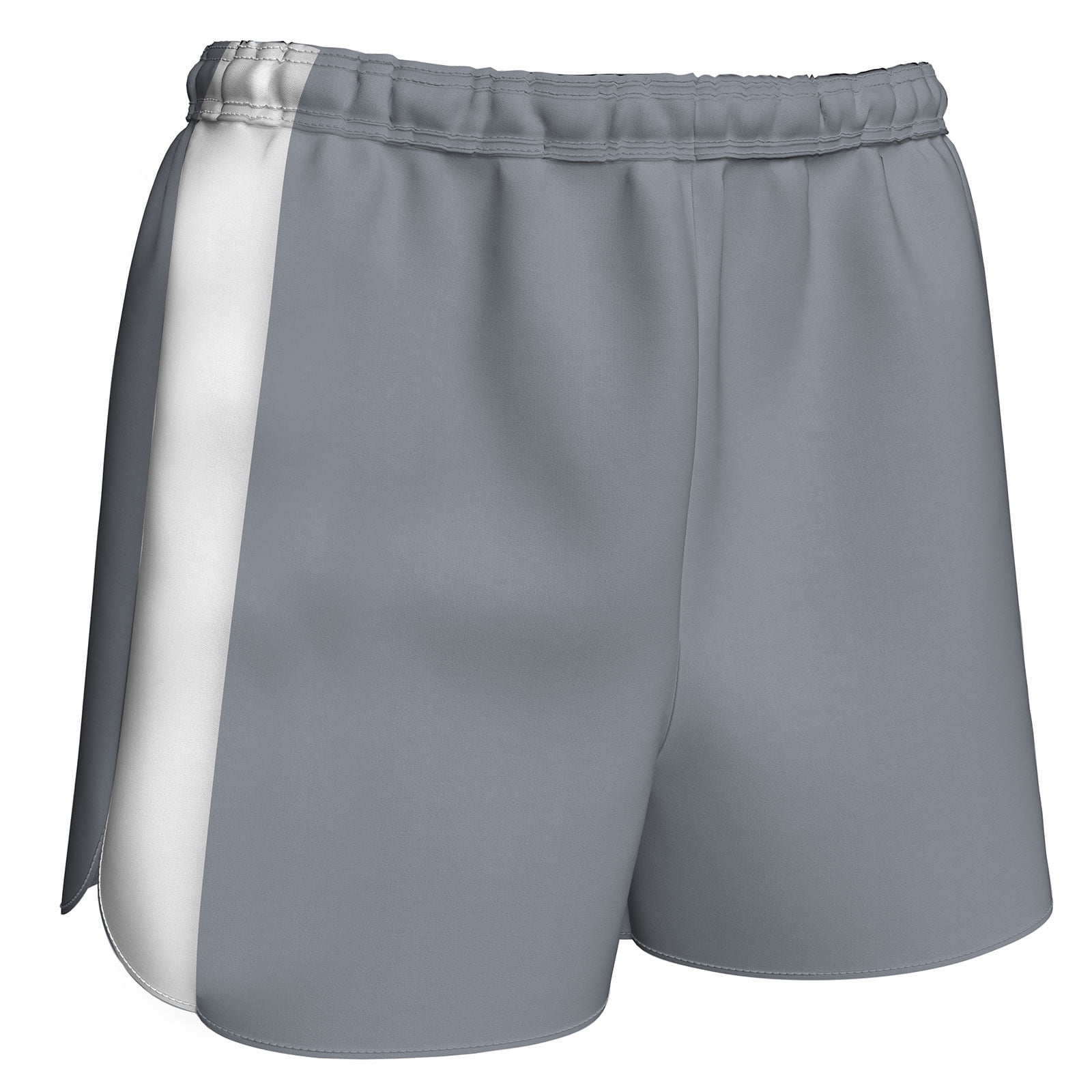 CHAMPRO Sprinter Track Shorts, Women's Large, Silver, White Highlights