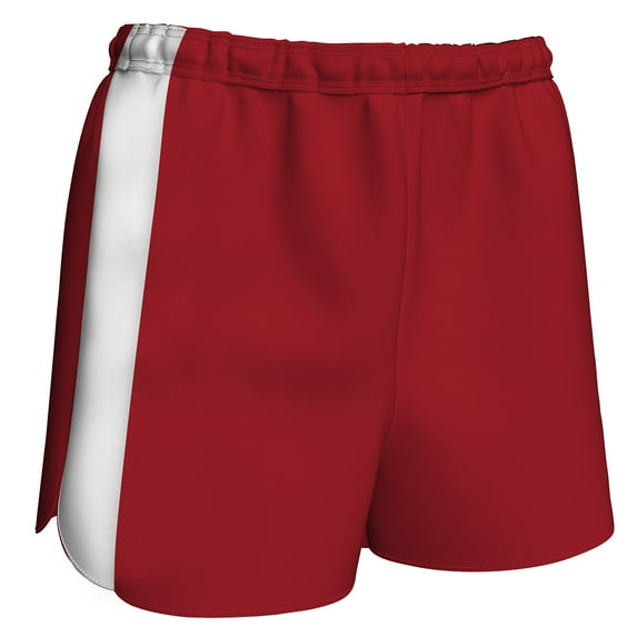 CHAMPRO Sprinter Track Shorts, Women's Small, Scarlet, White Highlights