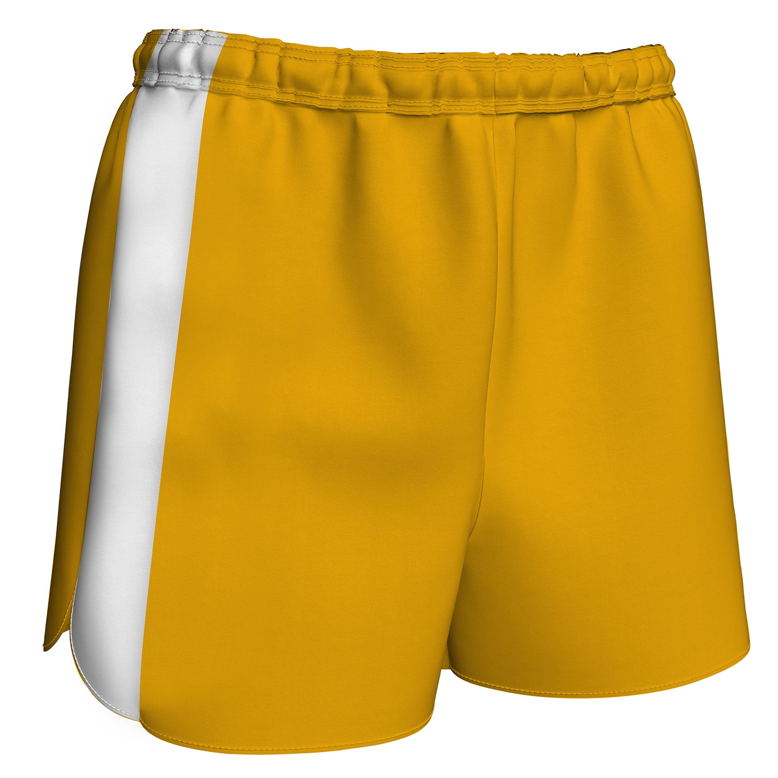 CHAMPRO Sprinter Track Shorts, Women's X-Large, Gold, White Highlights
