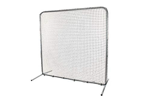 CHAMPRO Steel Frame Field Screen, Baseball/Softball Practice Net and Backstop, 10' x 10' Green Polyethylene (PE) Net