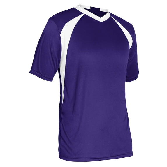 CHAMPRO Sweeper Lightweight Soccer Jersey, Youth X-Small, Purple, White Highlights