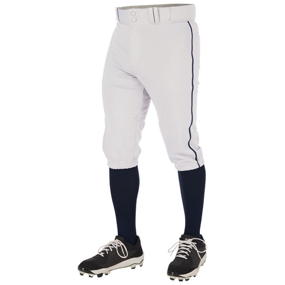 CHAMPRO Triple Crown 2.0 Baseball Knickers with Braid, Adult 2X-Large, White, Navy