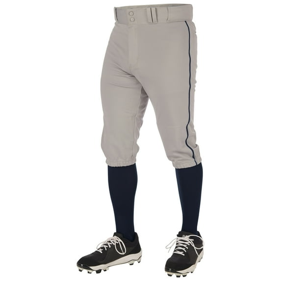 CHAMPRO Triple Crown 2.0 Baseball Knickers with Braid, Adult 3X-Large, Grey, Navy
