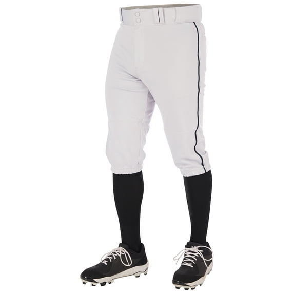 CHAMPRO Triple Crown 2.0 Baseball Knickers with Braid, Adult Medium, White, Black