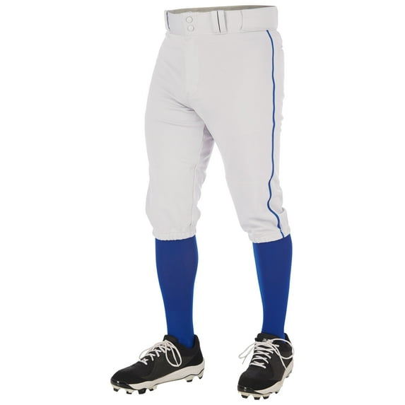 CHAMPRO Triple Crown 2.0 Baseball Knickers with Braid, Adult Medium, White, Royal