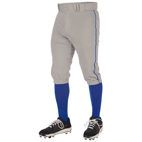 CHAMPRO Triple Crown 2.0 Baseball Knickers with Braid, Adult Small, Grey, Royal