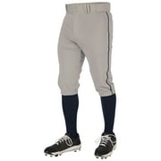 CHAMPRO Triple Crown 2.0 Baseball Knickers with Braid, Youth Medium, Grey, Navy