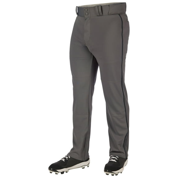 CHAMPRO Triple Crown 2.0 Open Bottom Baseball Pants with Braid, Adult 2X-Large, Graphite, Black