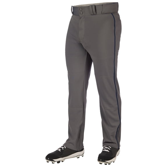 CHAMPRO Triple Crown 2.0 Open Bottom Baseball Pants with Braid, Adult 2X-Large, Graphite, Navy