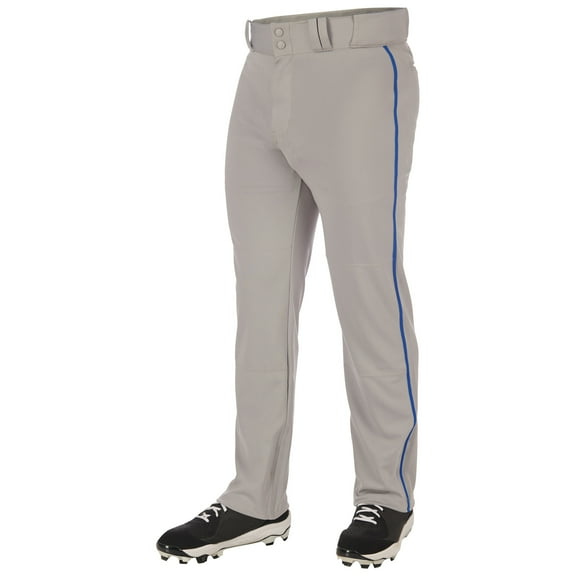 CHAMPRO Triple Crown 2.0 Open Bottom Baseball Pants with Braid, Adult 3X-Large, Grey, Royal