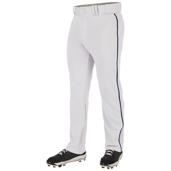 CHAMPRO Triple Crown 2.0 Open Bottom Baseball Pants with Braid, Adult 4X-Large, White, Navy