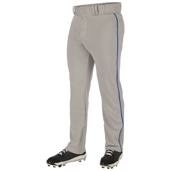 CHAMPRO Triple Crown 2.0 Open Bottom Baseball Pants with Braid, Adult Large, Grey, Royal