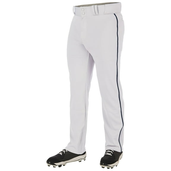 CHAMPRO Triple Crown 2.0 Open Bottom Baseball Pants with Braid, Adult Medium, White, Navy