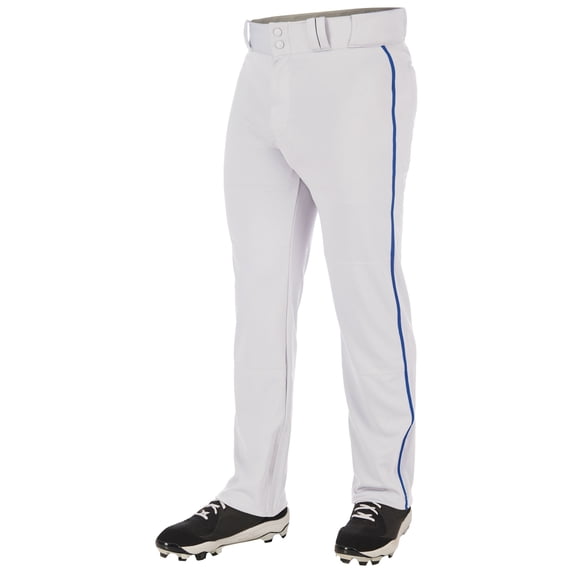 CHAMPRO Triple Crown 2.0 Open Bottom Baseball Pants with Braid, Adult X-Large, White, Royal