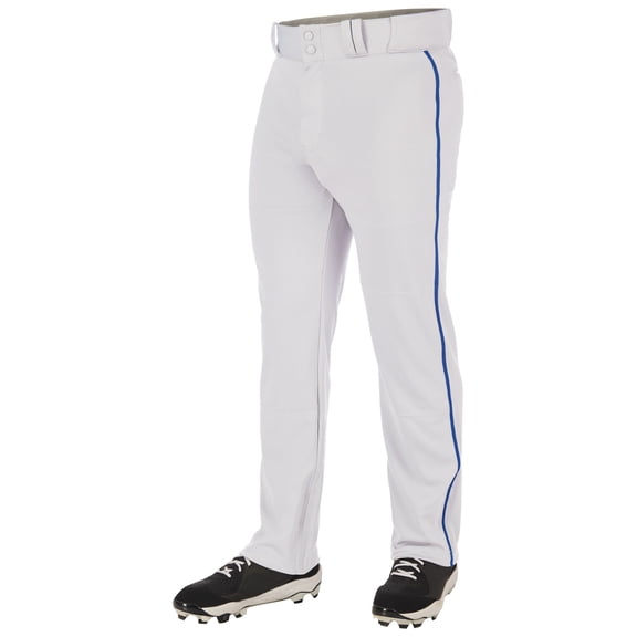 CHAMPRO Triple Crown 2.0 Open Bottom Baseball Pants with Braid, Adult X-Large, White, Royal