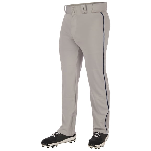 CHAMPRO Triple Crown 2.0 Open Bottom Baseball Pants with Braid, Youth X-Small, Grey, Navy