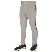 CHAMPRO Triple Crown 2.0 Tapered Bottom Baseball Pants with Braid, Adult Large, Grey, Black