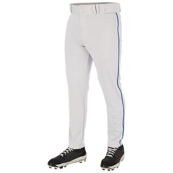 CHAMPRO Triple Crown 2.0 Tapered Bottom Baseball Pants with Braid, Adult Small, White, Royal