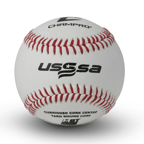 CHAMPRO USSSA Approved Baseballs, Full-Grain Leather Cover, 12 Pack