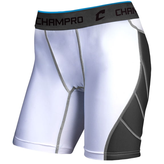 CHAMPRO Windmill Compression Sliding Shorts, Women's 2X-Large, White