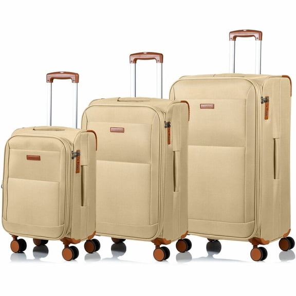 CHAMPS Classic Collection, 3-piece Softside Luggage set, Khaki