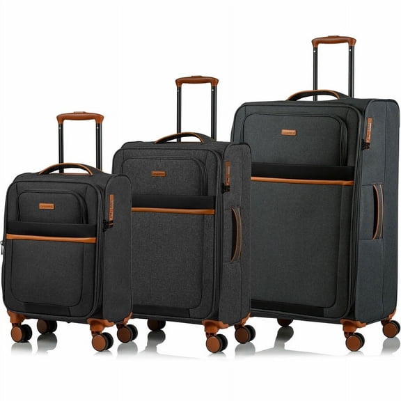 CHAMPS Classic II Collection, 3-piece Softside Luggage set, Black