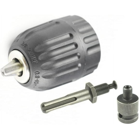 CHANCS 3/8-24UNF 0.8mm-10mm Keyless Drill Chuck Drill Adapter Converter SDS Electric Hammer Round Shank 1/2 Inch Socket Square Adapter Drill Sets