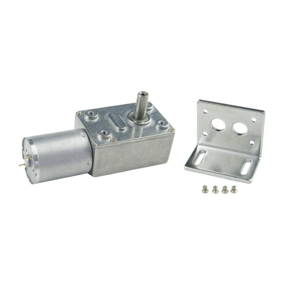 CHANCS 370WG DC Worm Gear Motor 6V DC 3RPM Engine Mini Turbine Worm with Fixed Motor Bracket